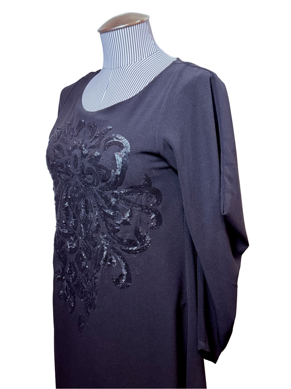 3.1 Phillip Lim Silk Dress Pointed Drape Sleeves Sequins Sz 2 Couture Archival